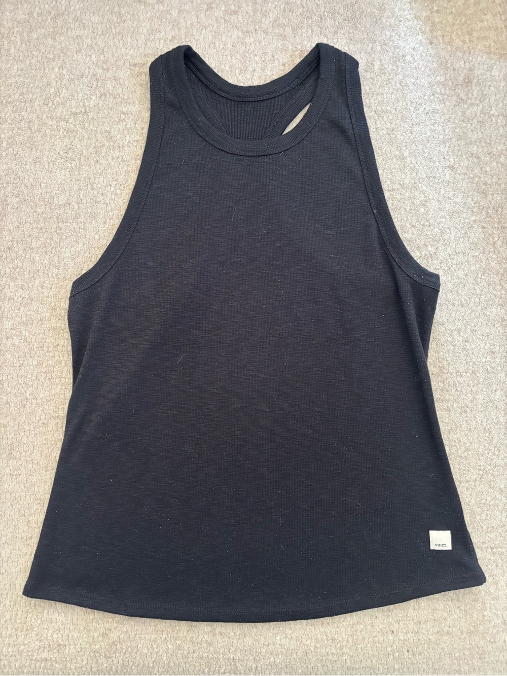 Vuori Black Ribbed Tank
